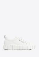Women's leather platform trainers, white, 96-D-951-1-37, Photo 1