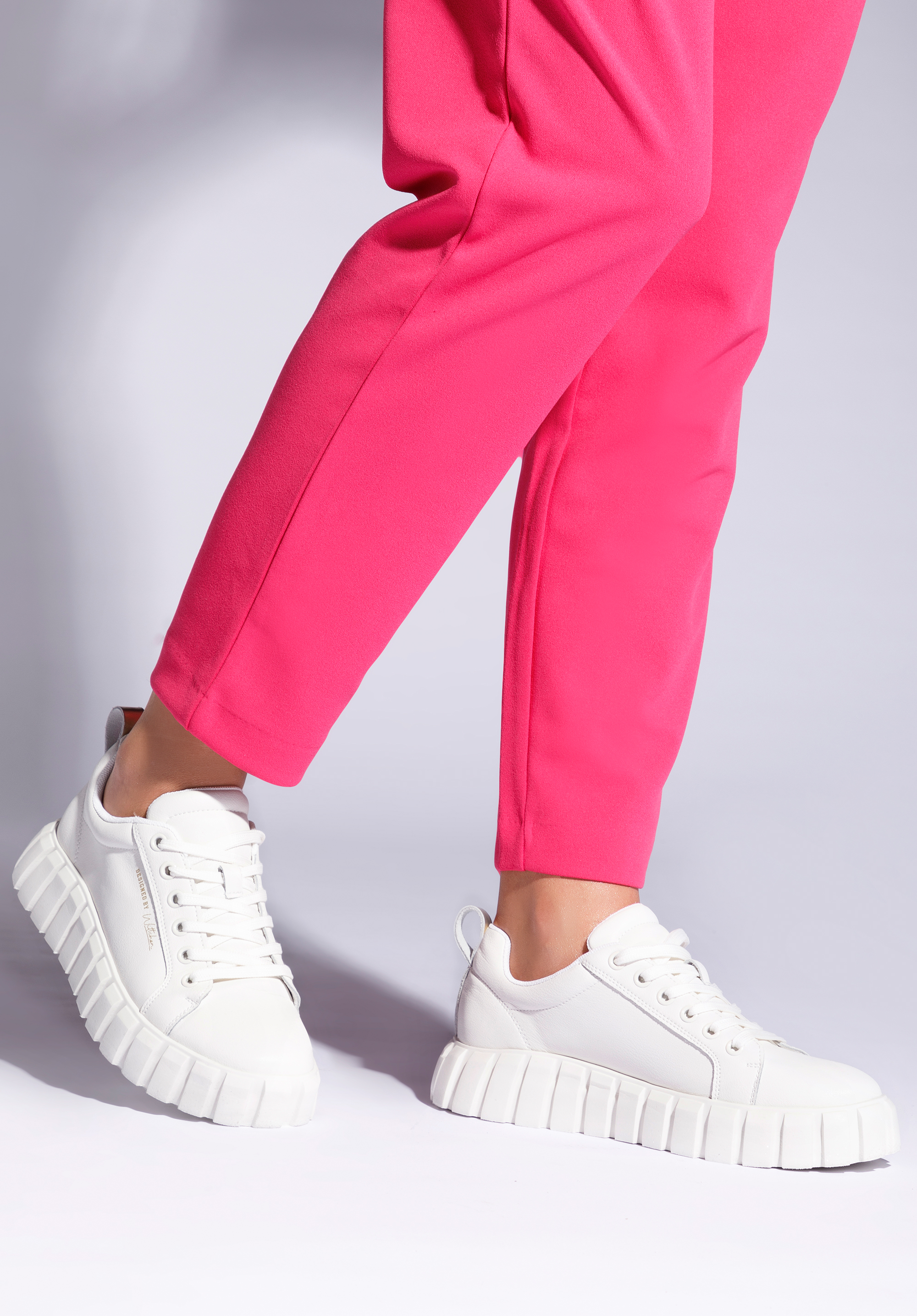 Womens white leather hot sale platform trainers