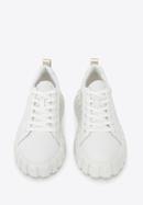 Women's leather platform trainers, white-gold, 96-D-951-1-37, Photo 2