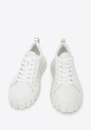 Women's leather platform trainers, white-gold, 96-D-951-1-37, Photo 3