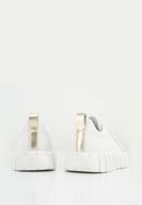 Women's leather platform trainers, white-gold, 96-D-951-1-37, Photo 5