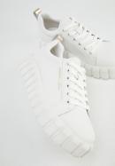 Women's leather platform trainers, white-gold, 96-D-951-1-37, Photo 9