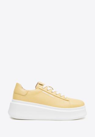 Women's platform fashion trainers, yellow, 98-D-961-Y-39, Photo 1