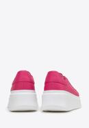 Damskie sneakersy ze skóry na grubej podeszwie klasyczne, różowy, 98-D-961-Z-36, Zdjęcie 6