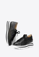 Damskie sneakersy ze skóry perforowanej, czarno-biały, 92-D-104-1-41, Zdjęcie 3