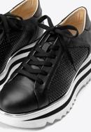 Damskie sneakersy ze skóry perforowanej, czarno-biały, 92-D-104-1-41, Zdjęcie 8