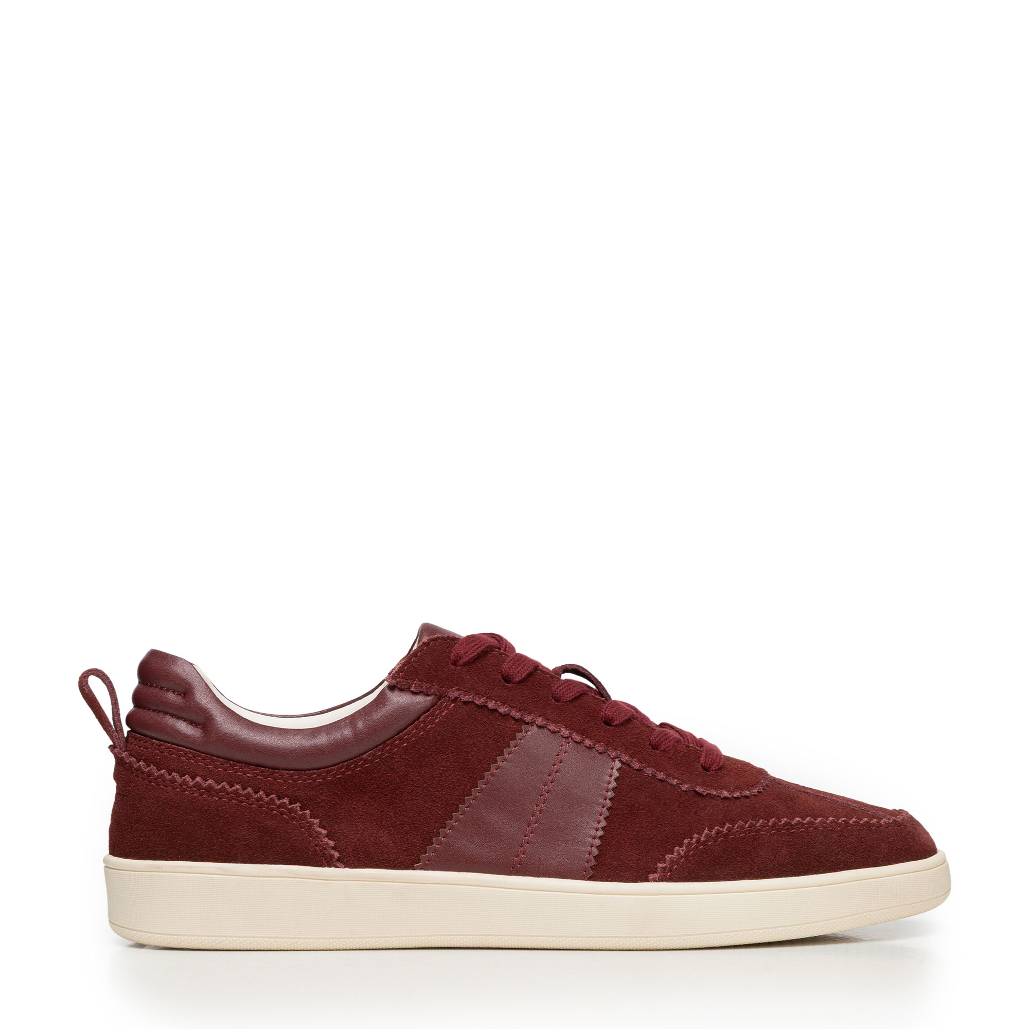 Dámske semišové sneakersy bordové 102-D-359-3