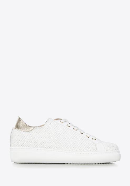 Women's leather fashion trainers, white, 96-D-102-9-36, Photo 1