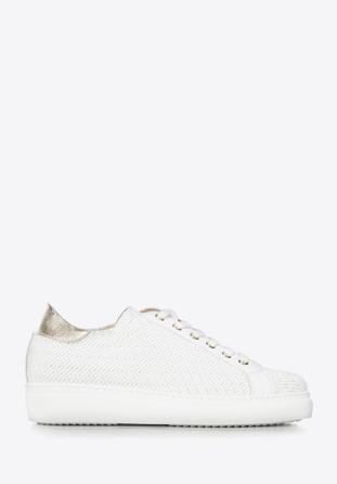 Women's leather fashion trainers, white, 96-D-102-0-35, Photo 1