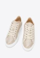 Women's leather fashion trainers, beige, 96-D-102-0-40, Photo 2