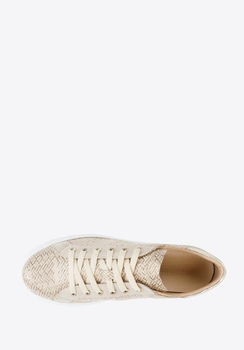 Women's leather fashion trainers, beige, 96-D-102-0-37, Photo 5