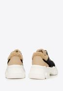 Women's trainers with faux fur detail, black-beige, 96-D-953-1-40, Photo 5