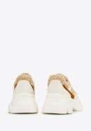 Women's trainers with faux fur detail, white-beige, 96-D-953-9-37, Photo 5