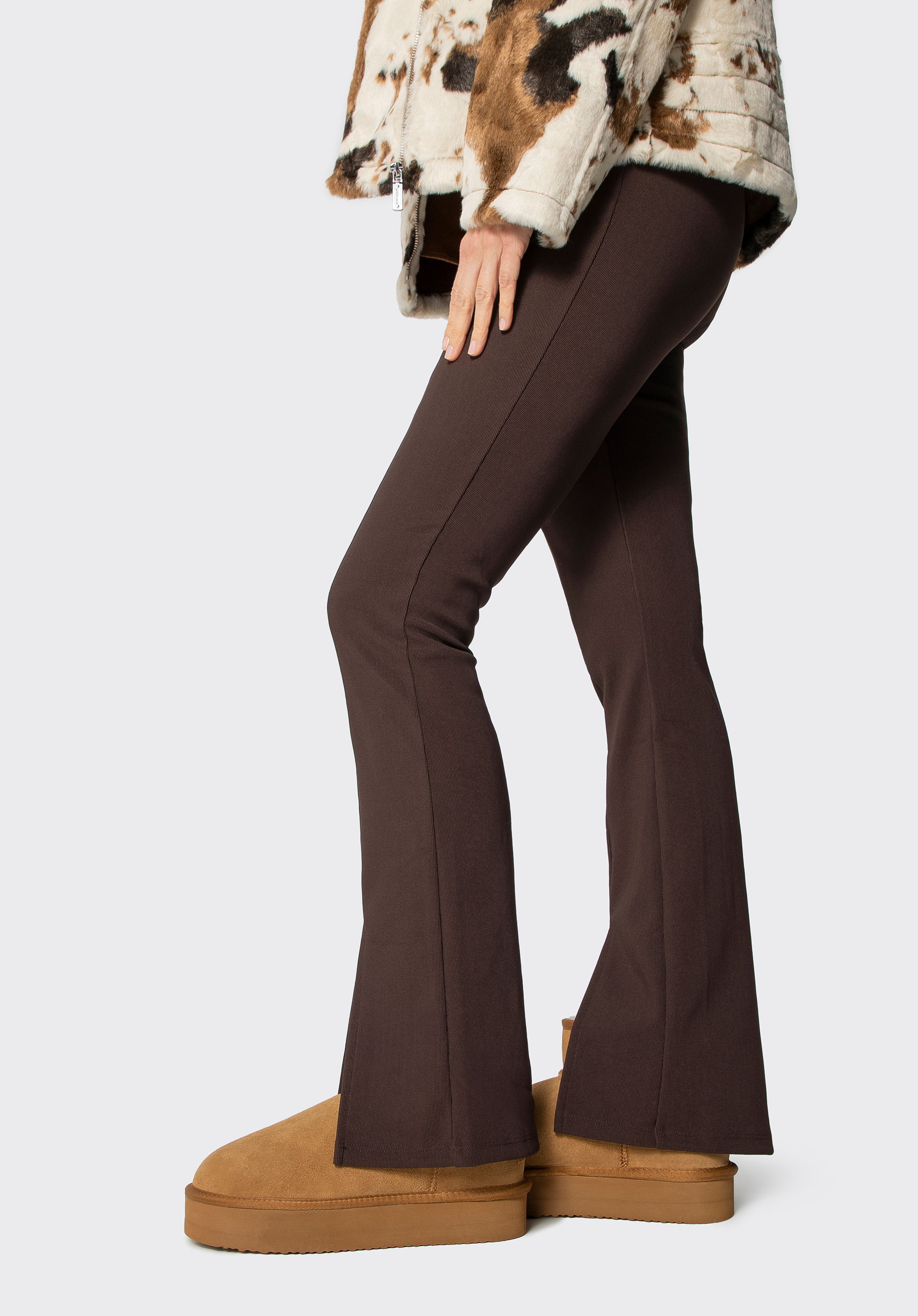 Damskie śniegowce ze skóry naturalnej zamszowej jasny brąz