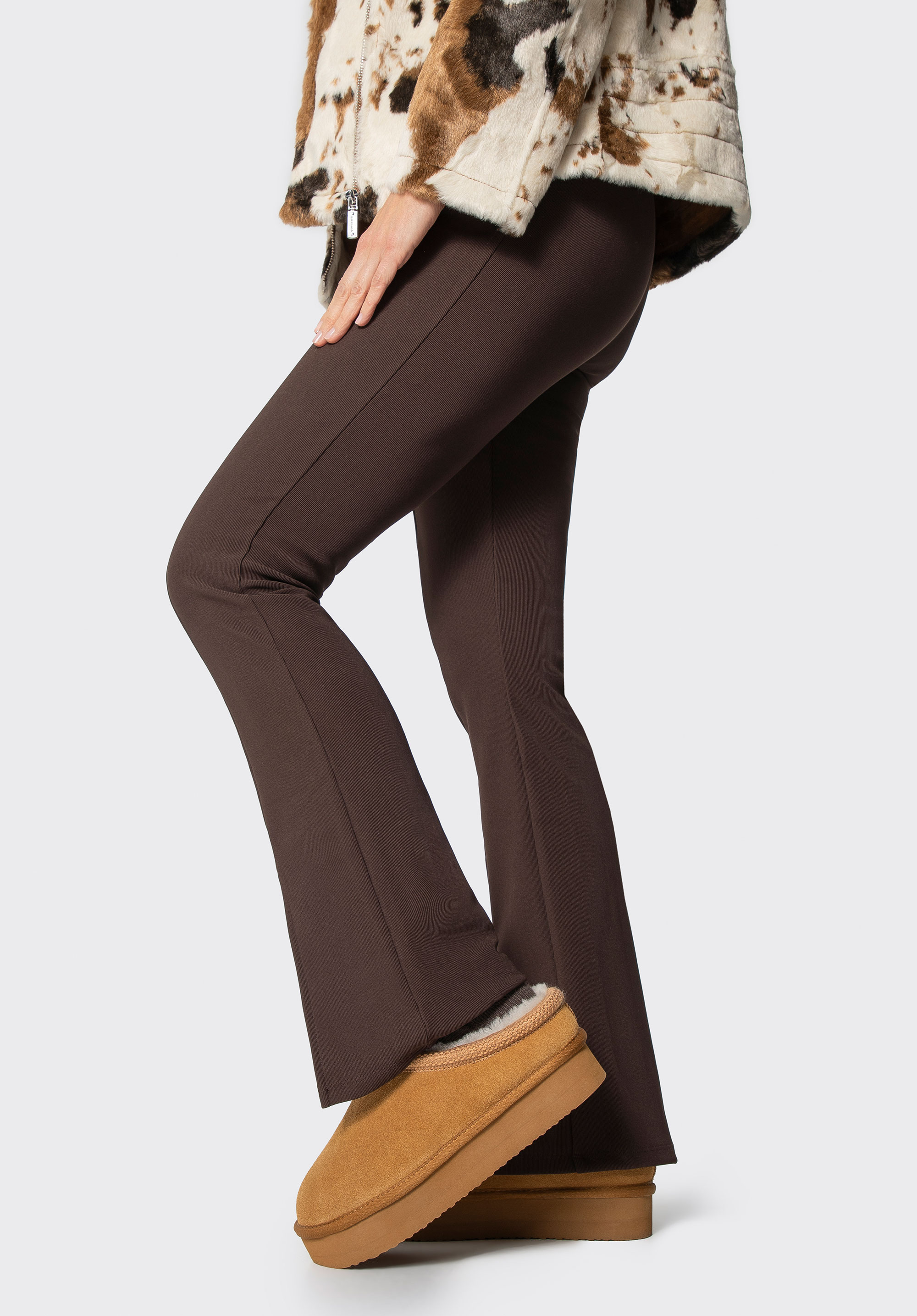 Damskie śniegowce ze skóry zamszowej przed kostkę, brązowy, 101-D-853-5-39, Zdjęcie 1