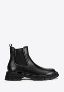 Platform leather ankle boots, black-graphite, 93-D-508-1G-37, Photo 1