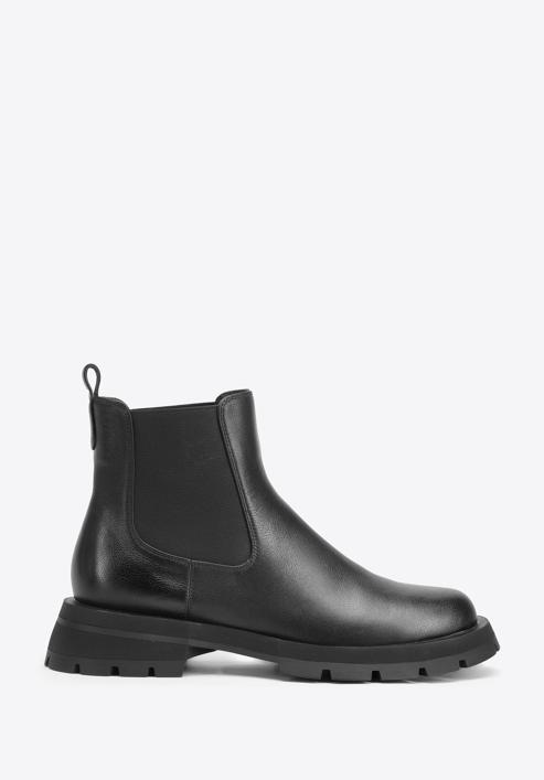 Platform leather ankle boots, black, 93-D-508-1-38, Photo 1