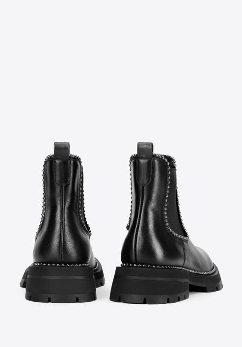 Platform leather ankle boots, black-graphite, 93-D-508-1G-37, Photo 5