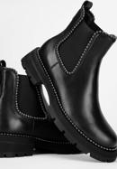 Platform leather ankle boots, black-graphite, 93-D-508-1G-37, Photo 7