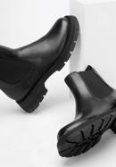 Platform leather ankle boots, black, 93-D-508-1G-37, Photo 8