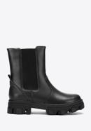Leather platform ankle boots, black, 97-D-858-0-38, Photo 1
