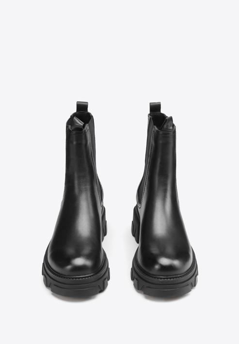 Platform leather Chelsea boots, black, 93-D-970-1-36, Photo 3