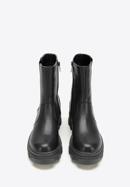 Leather platform ankle boots, black, 97-D-858-3-40, Photo 3