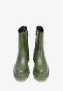 Leather platform ankle boots, green, 97-D-858-Z-38, Photo 3