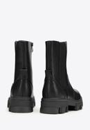 Leather platform ankle boots, black, 97-D-858-1-41, Photo 4