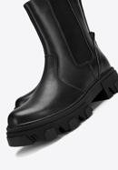 Leather platform ankle boots, black, 97-D-858-Z-38, Photo 6