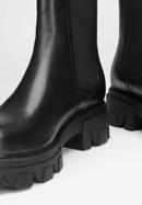 Platform leather Chelsea boots, black, 93-D-970-1-36, Photo 7