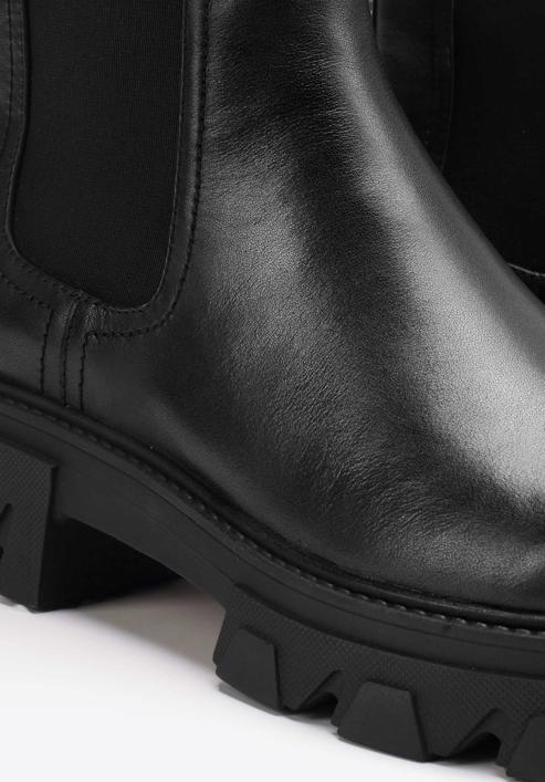 Platform leather Chelsea boots, black, 93-D-970-1-36, Photo 8