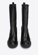 Leather high block heel boots, black, 95-D-802-1-39, Photo 3
