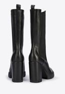 Leather high block heel boots, black, 95-D-802-1-38, Photo 4