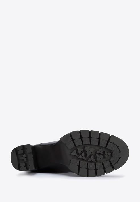 Leather high block heel boots, black, 95-D-802-1-40, Photo 6