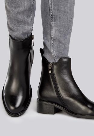 Leather Chelsea boots, black, 93-D-507-1-35, Photo 1