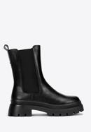 Women's faux leather lug sole boots, black, 97-DP-803-1-40, Photo 1