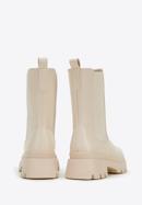 Women's faux leather lug sole boots, cream, 97-DP-803-1-36, Photo 4