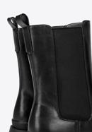 Women's faux leather lug sole boots, black, 97-DP-803-0-40, Photo 6