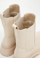 Women's faux leather lug sole boots, cream, 97-DP-803-1-36, Photo 7