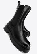 Women's faux leather lug sole boots, black, 97-DP-803-0-40, Photo 7