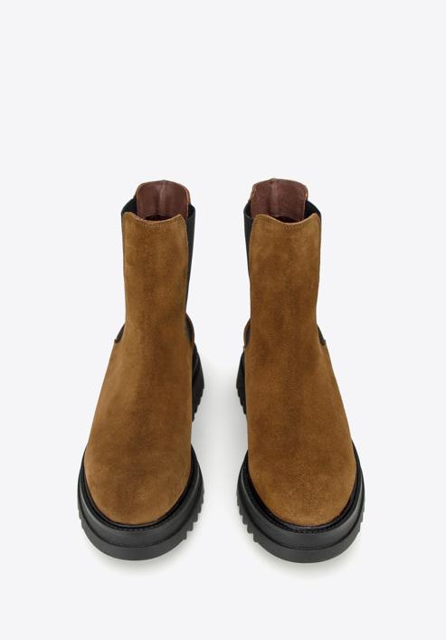 Women's suede Chelsea boots, brown, 97-D-308-1-36, Photo 3