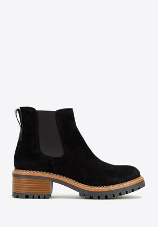 Women's suede Chelsea boots, black, 97-D-305-1Z-38, Photo 1