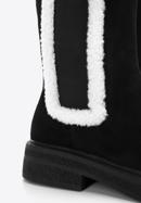 Damskie sztyblety zamszowe ze sztucznym kożuszkiem, czarny, 97-D-518-1-40, Zdjęcie 6