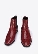 Croc print patent leather Chelsea boots, red, 95-D-509-3-39, Photo 2