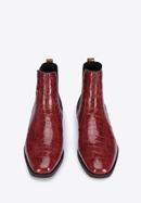 Croc print patent leather Chelsea boots, red, 95-D-509-3-35, Photo 3