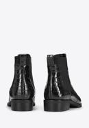 Croc print patent leather Chelsea boots, black, 95-D-509-3-38, Photo 4