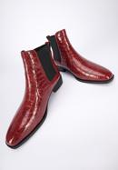 Croc print patent leather Chelsea boots, red, 95-D-509-3-37, Photo 7