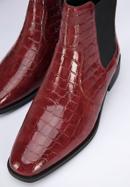 Croc print patent leather Chelsea boots, red, 95-D-509-3-39, Photo 8