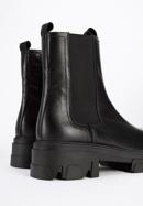 Leather lug sole ankle boots, black, 95-D-512-1-38, Photo 7